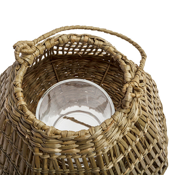 Farol fibra natural con vaso