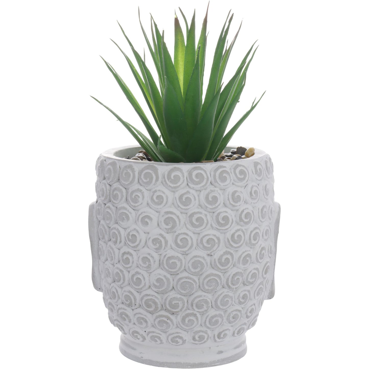 Planta artificial con pote blanco 4