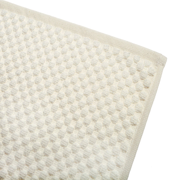 Alfombra baño blanca detalle