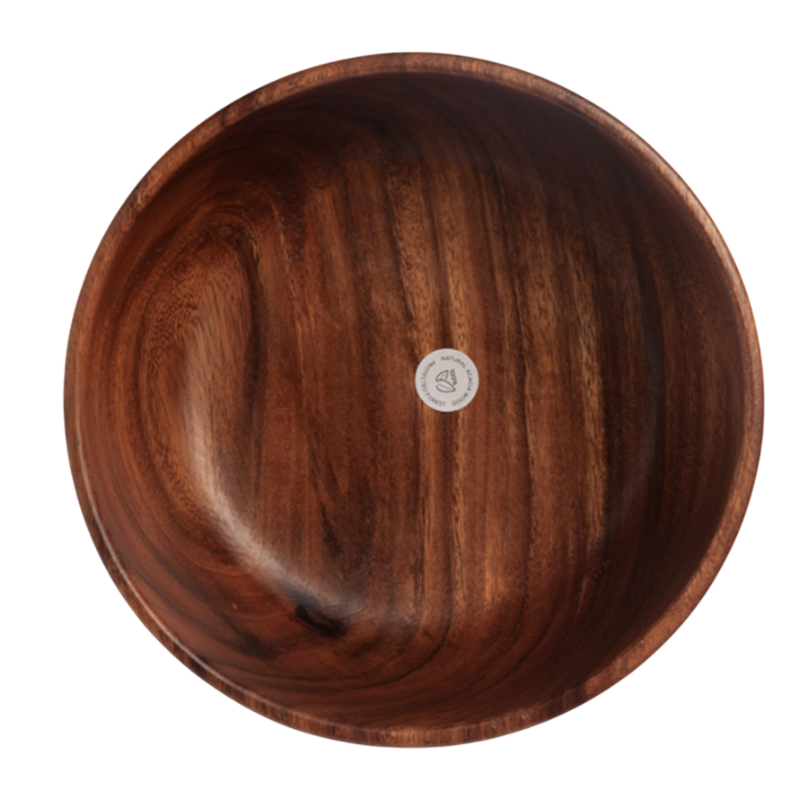 Bol redondo de madera de acacia grande 1