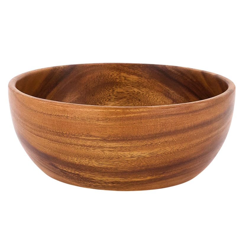 Bol redondo de madera de acacia grande 2