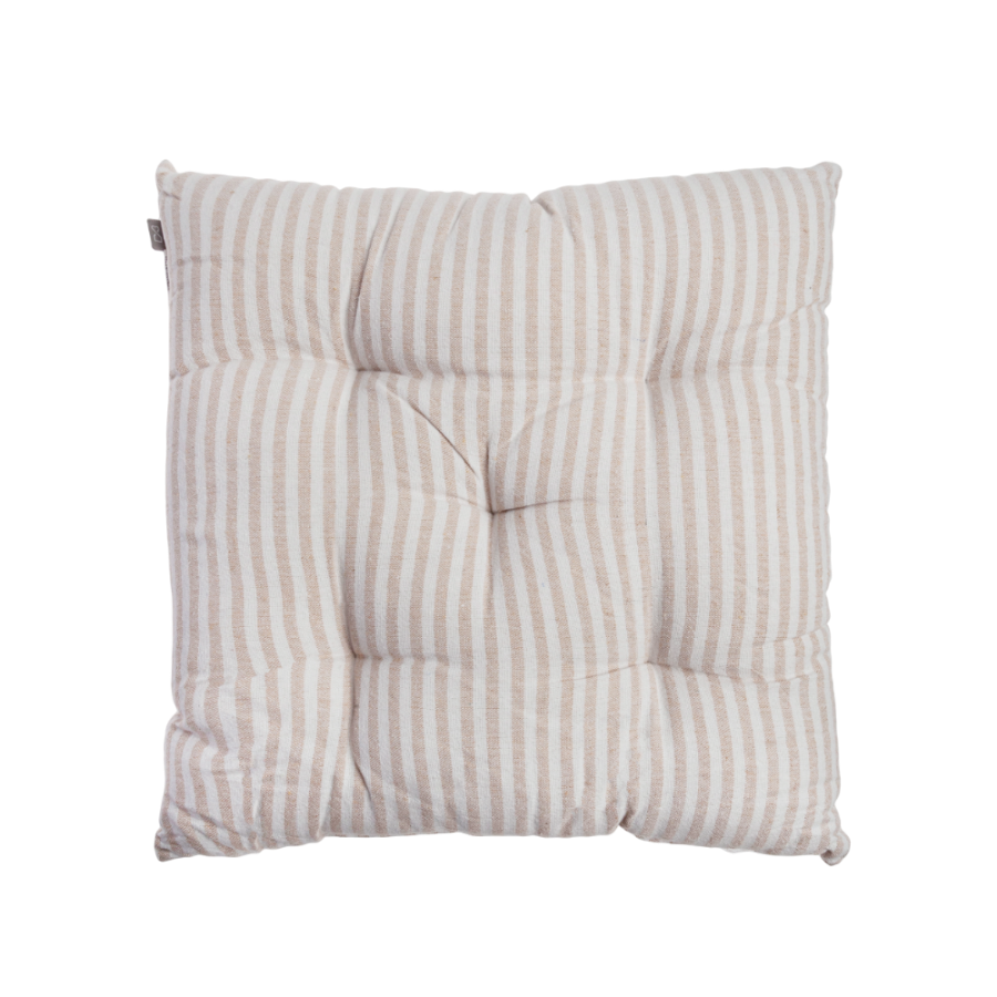 Cojín de silla con rayas beige