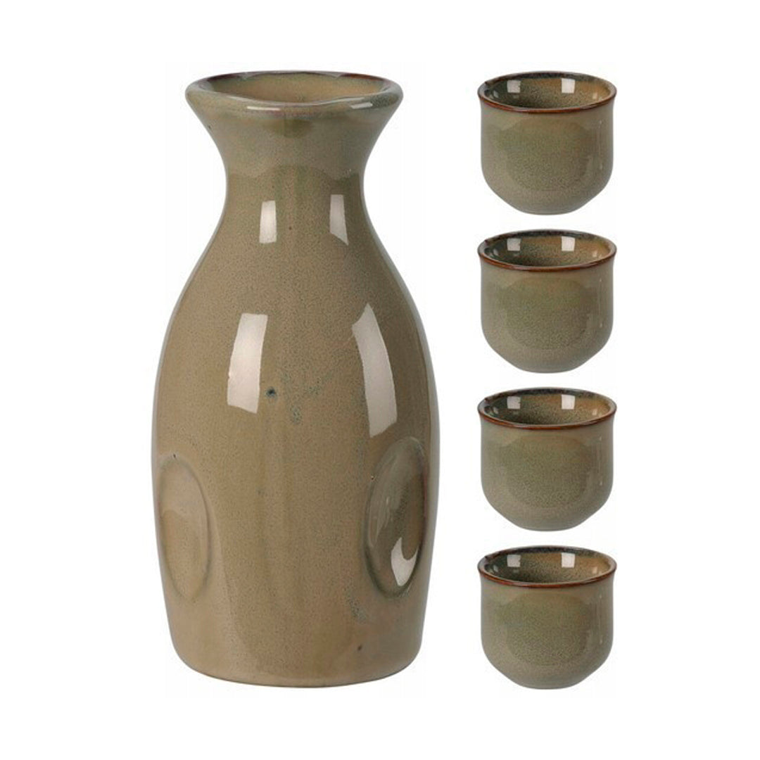 Juego de sake de 5 piezas de gres 2