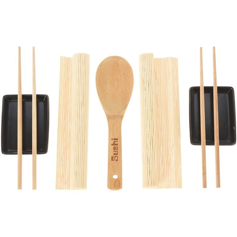 Juego de sushi de bambú y cerámica 2
