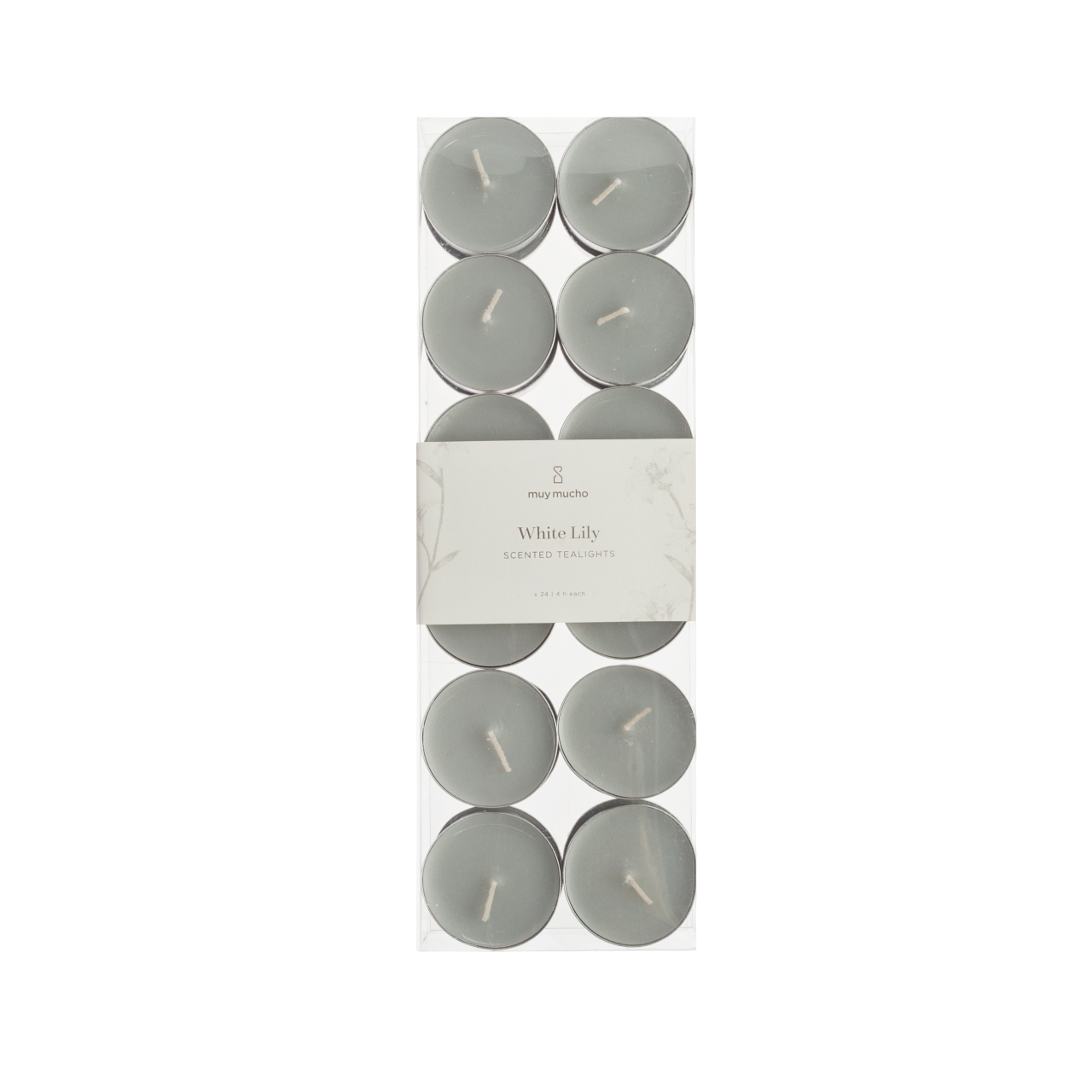 Pack 24 velas té White Lily