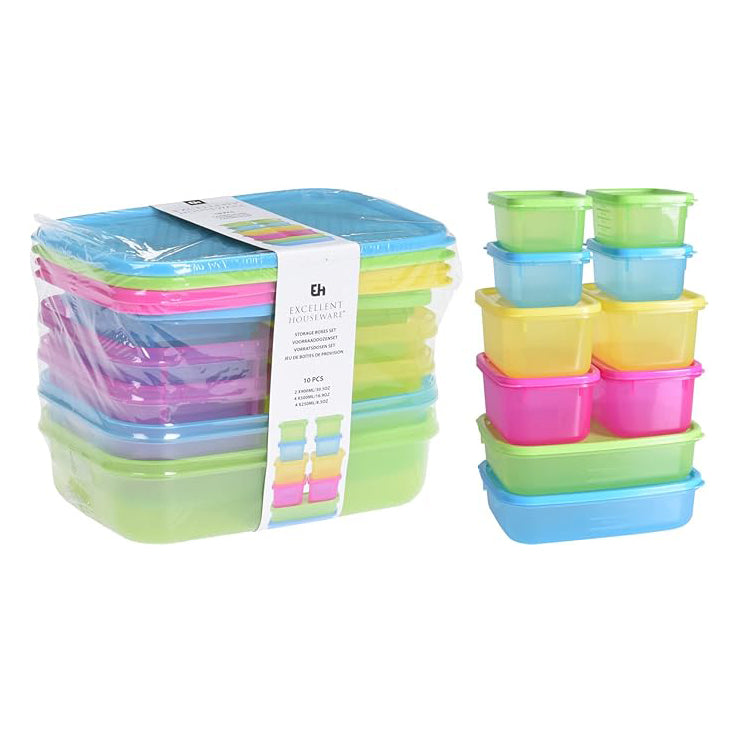 Pack de 10 contenedores para alimentos