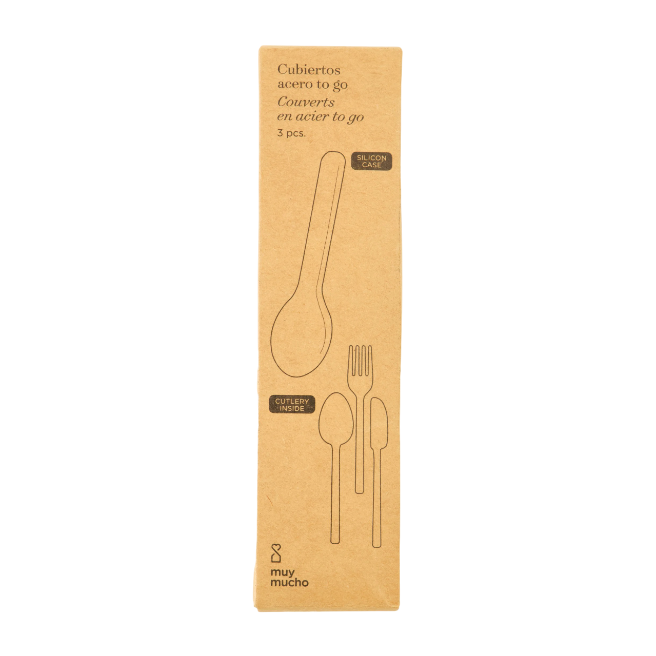 Pack de 3 cubiertos de acero to go 6