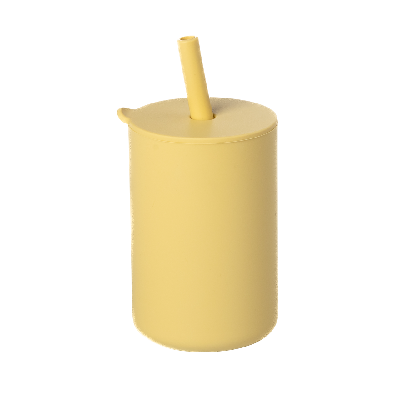 Vaso con tapa y pajita crudo