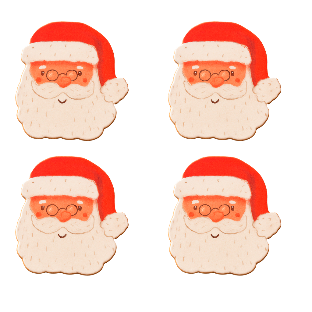 4 pasavasos de Santa Claus