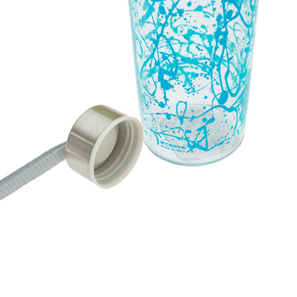 Botella vidrio 500cc tapa y lazo azul