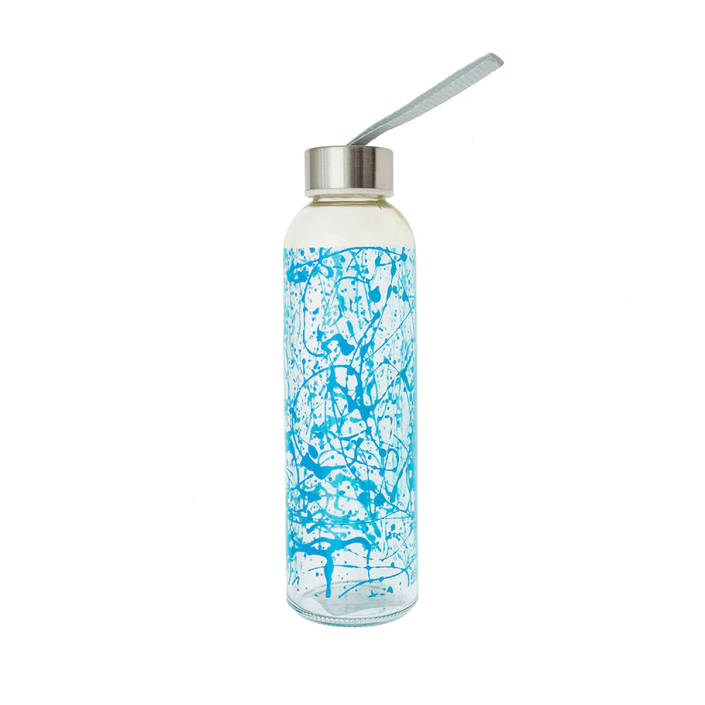 Botella vidrio 500cc tapa y lazo azul