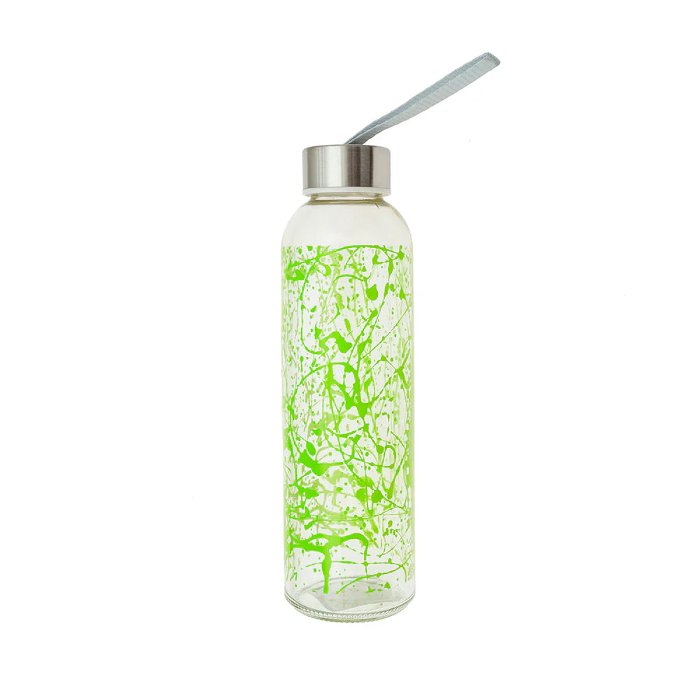 Botella vidrio 500cc tapa y lazo verde