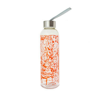 Botella vidrio 500cl tapa y lazo naranja