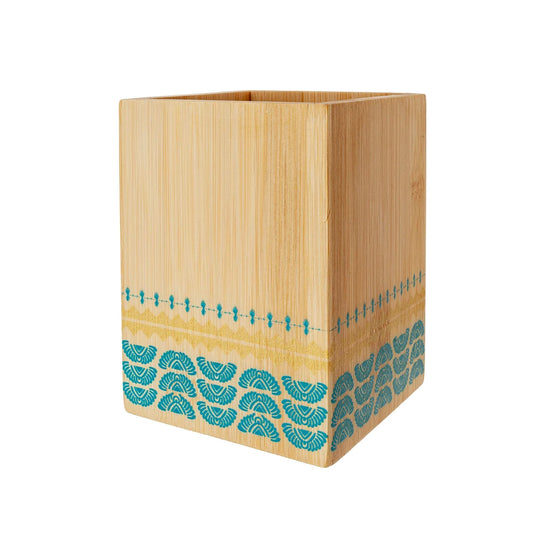 Cubertero bambu 10x10x13,5 africa azul