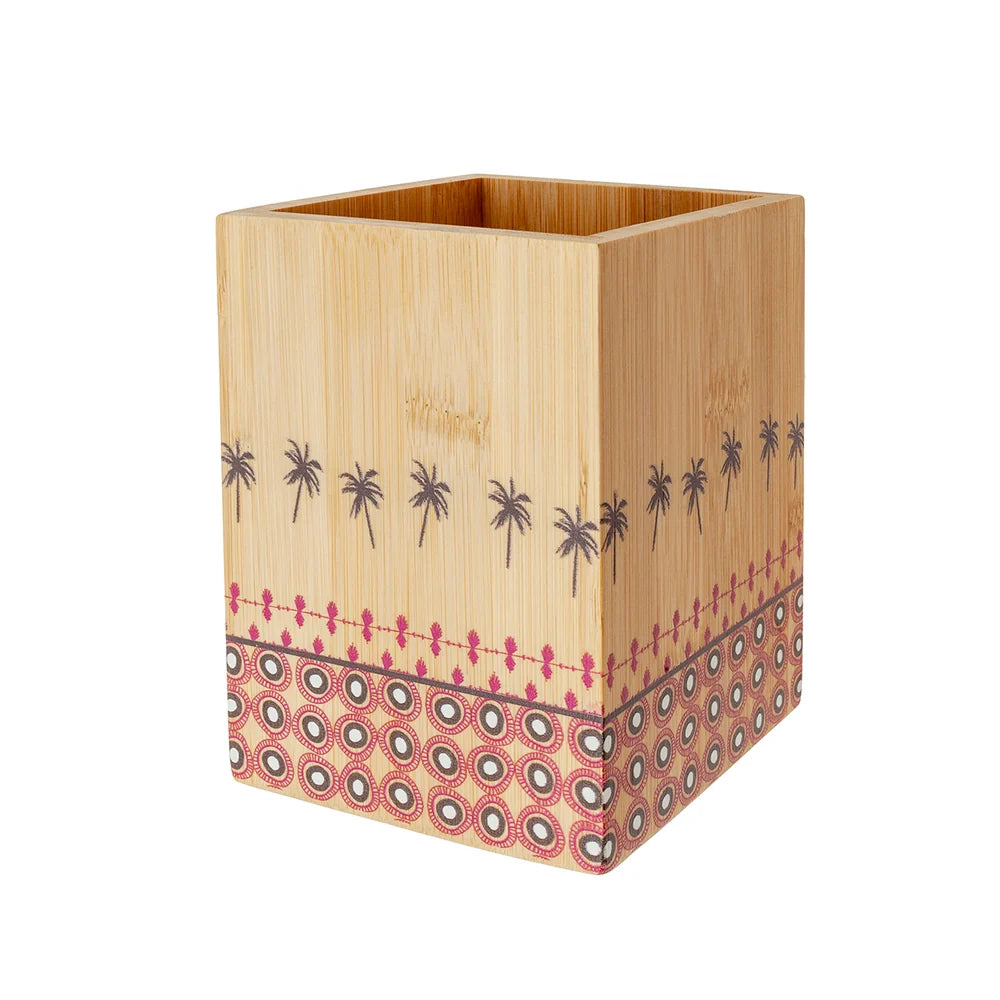 Cubertero bambu 10x10x13,5 africa rosa