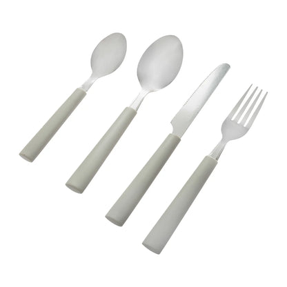 Cubiertos Acero Polipropileno Color Gris
