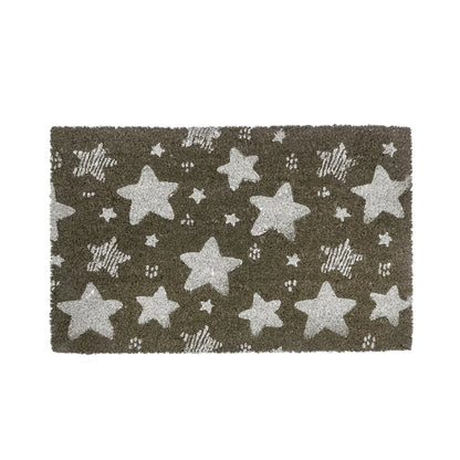 Felpudo fibra coco estrellas negro