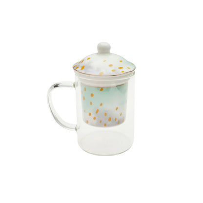 Mug infusiones cristal 12x8x14,5 300ml bloom turquesa