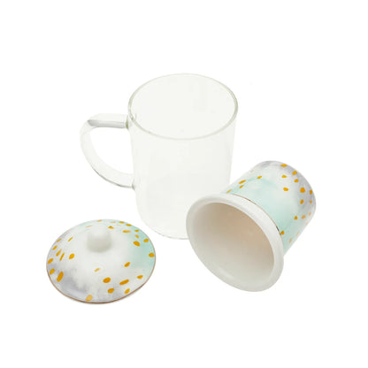 Mug infusiones cristal 12x8x14,5 300ml bloom turquesa