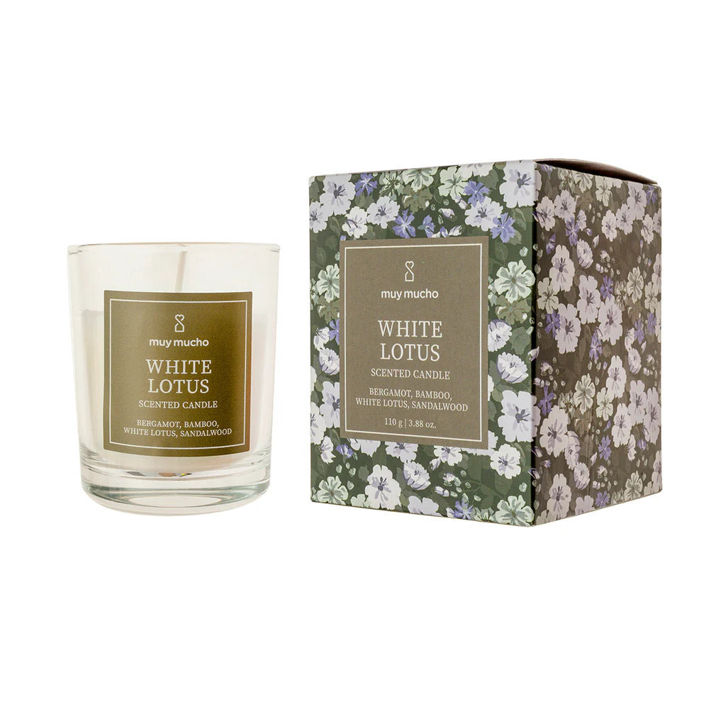 Vaso vela white lotus