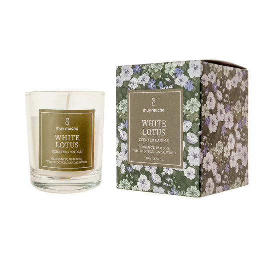 Vaso vela white lotus
