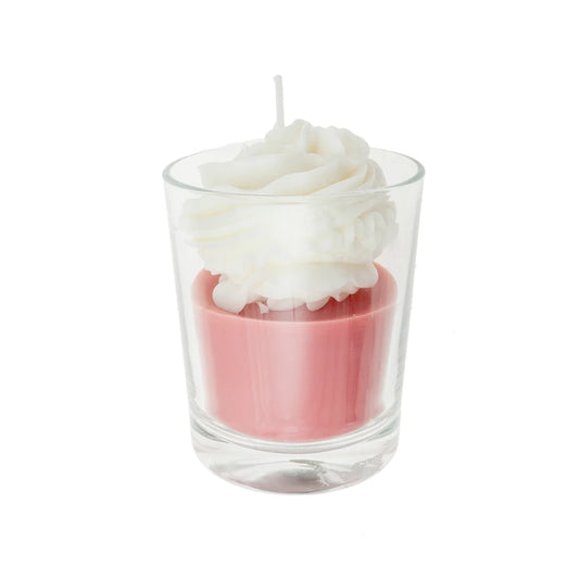 Vaso Vela Mums Cake rosa