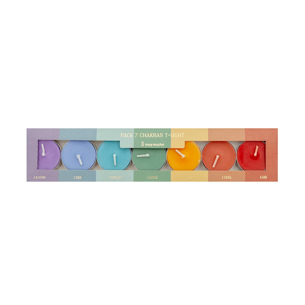 Velas de té parafina 7 chakras