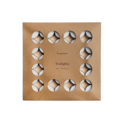 Caja de 50 velas blancas té