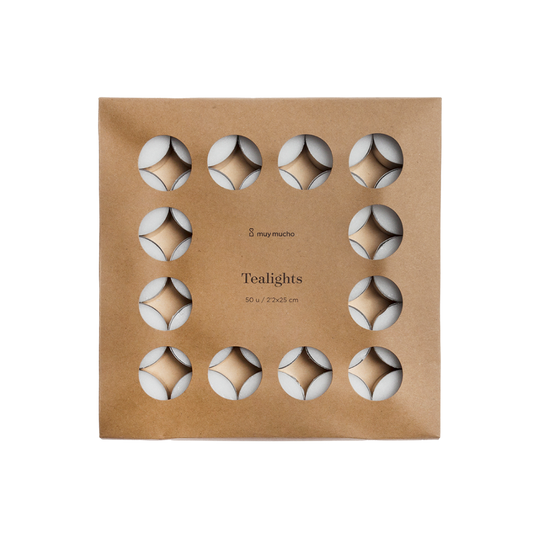 Caja de 50 velas blancas té
