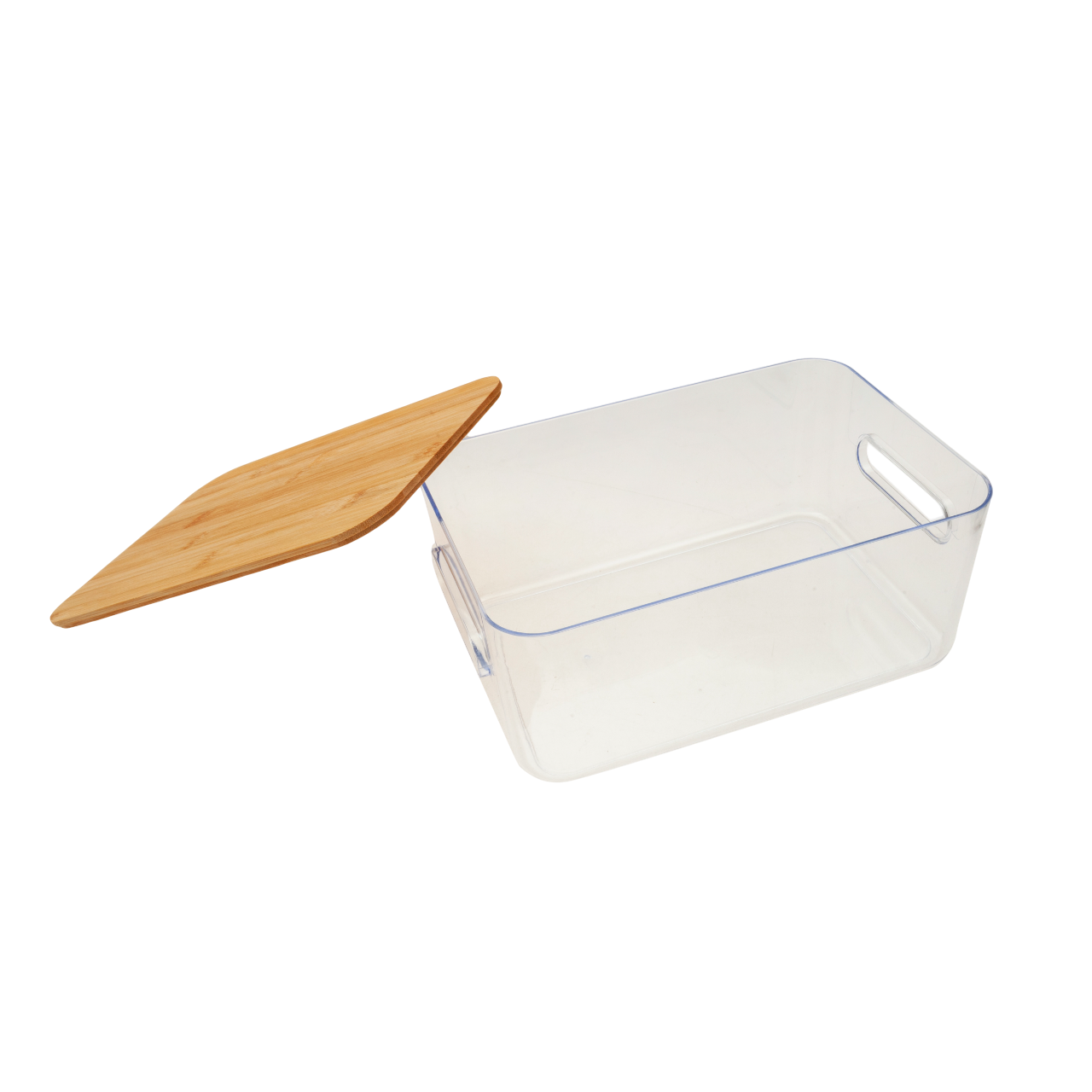 Caja de almacenaje con tapa abierto