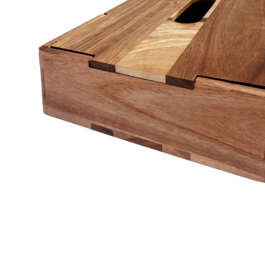 Caja de madera con tapa detalle