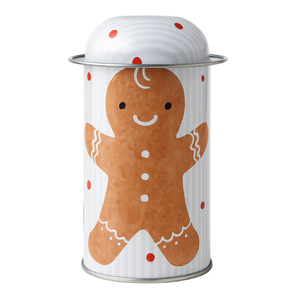 Caja de metal de Navidad Muñeco de Jengibre