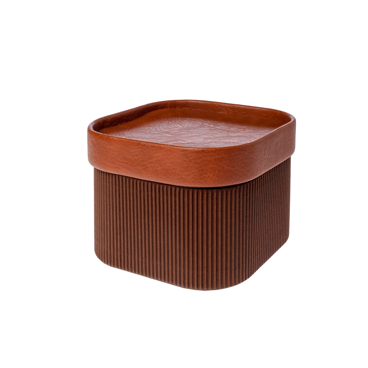 Caja de marrón con tapa cerrada