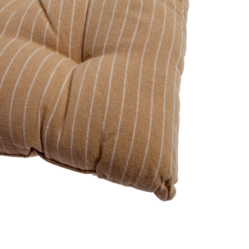 Cojín de silla con rayas marrón detalle