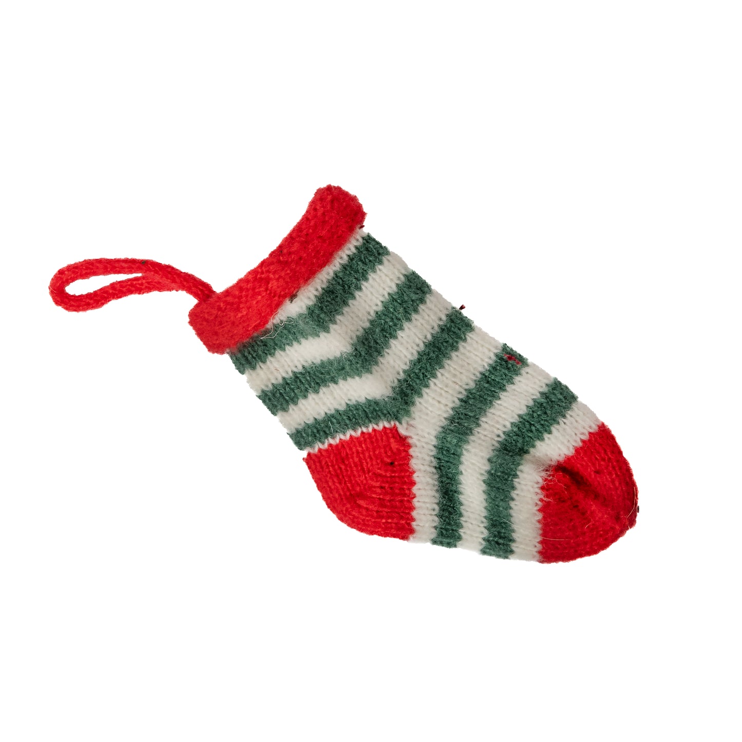 Colgante calcetín tricot xmas líneas verdes