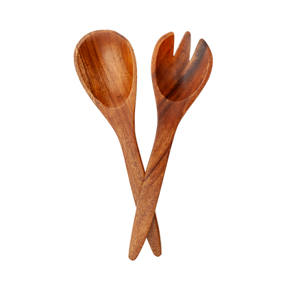 Cubiertos de madera de acacia para servir 1