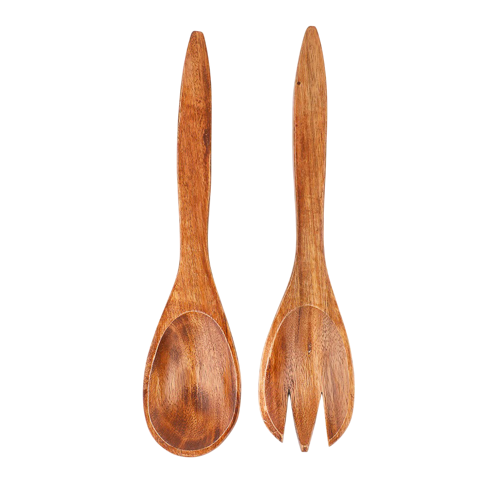 Cubiertos de madera de acacia para servir 2