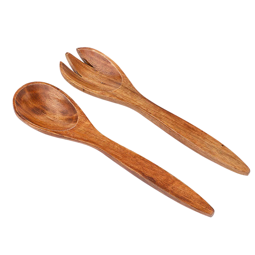 Cubiertos de madera de acacia para servir 3