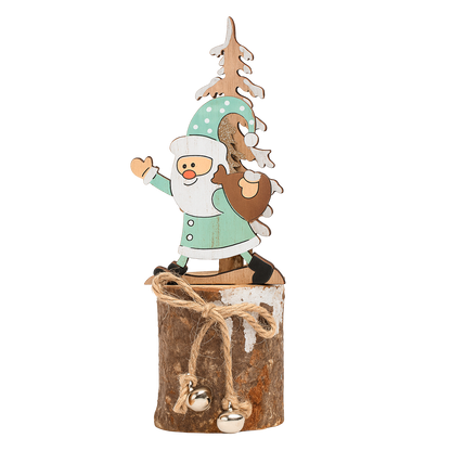 Decoración árbol de Navidad y Papá Noel traje verde