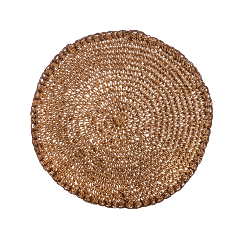 Individual de cocina vivo bordado marrón