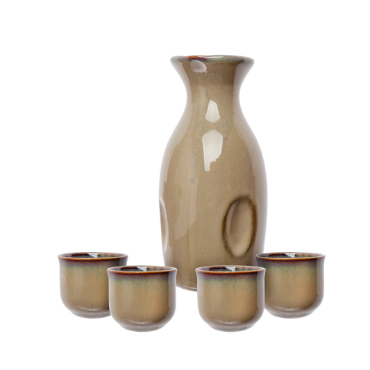 Juego de sake de 5 piezas de gres 1
