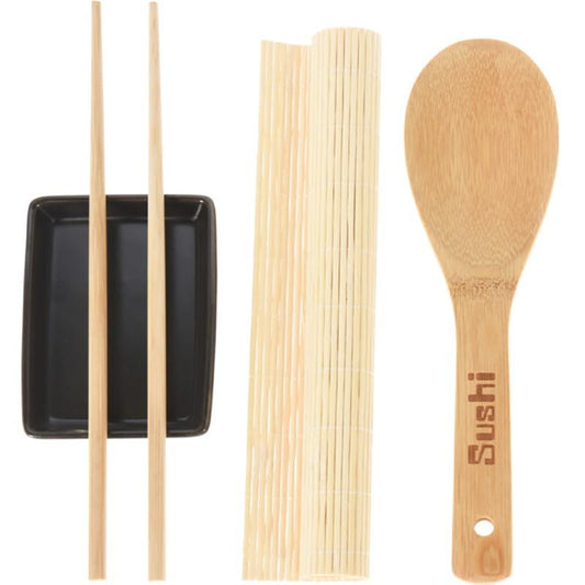 Juego de sushi de bambú y cerámica 1