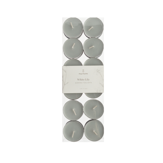 Pack 24 velas té White Lily