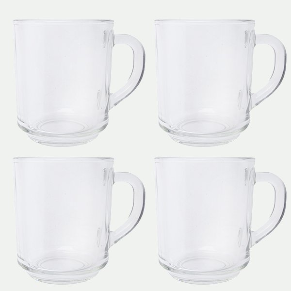 Pack 4 tazas cristal