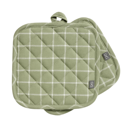 Pack de 2 agarradores de cocina rosado verde