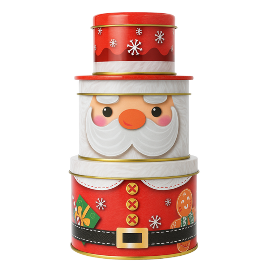 Pack de 3 cajas de metal Navidad