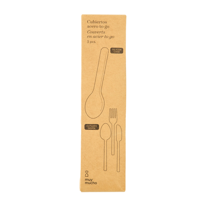 Pack de 3 cubiertos de acero to go 6