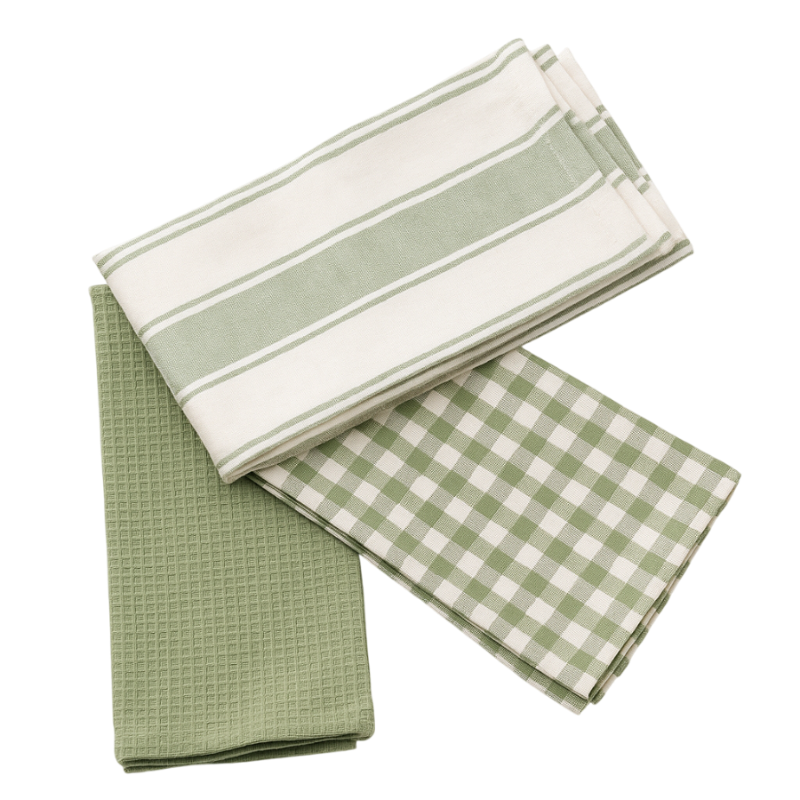 Pack de 3 paños de cocina verde