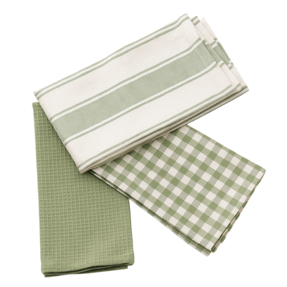 Pack de 3 paños de cocina verde