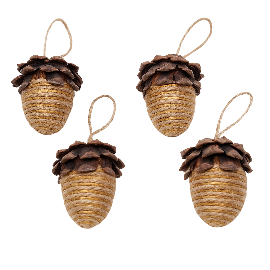 Pack de 4 piñas decorativas de Navidad